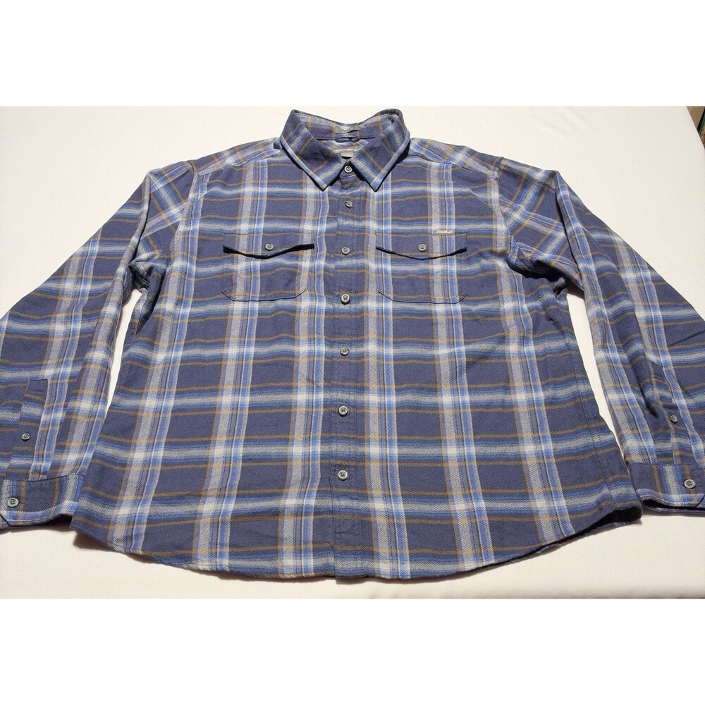 Eddie Bauer Button Shirt Plaid Long Sleeve Flannel Casual Preppy Men’s Size XL